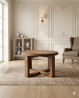 Ceviz Yuvarlak Orta Sehpa